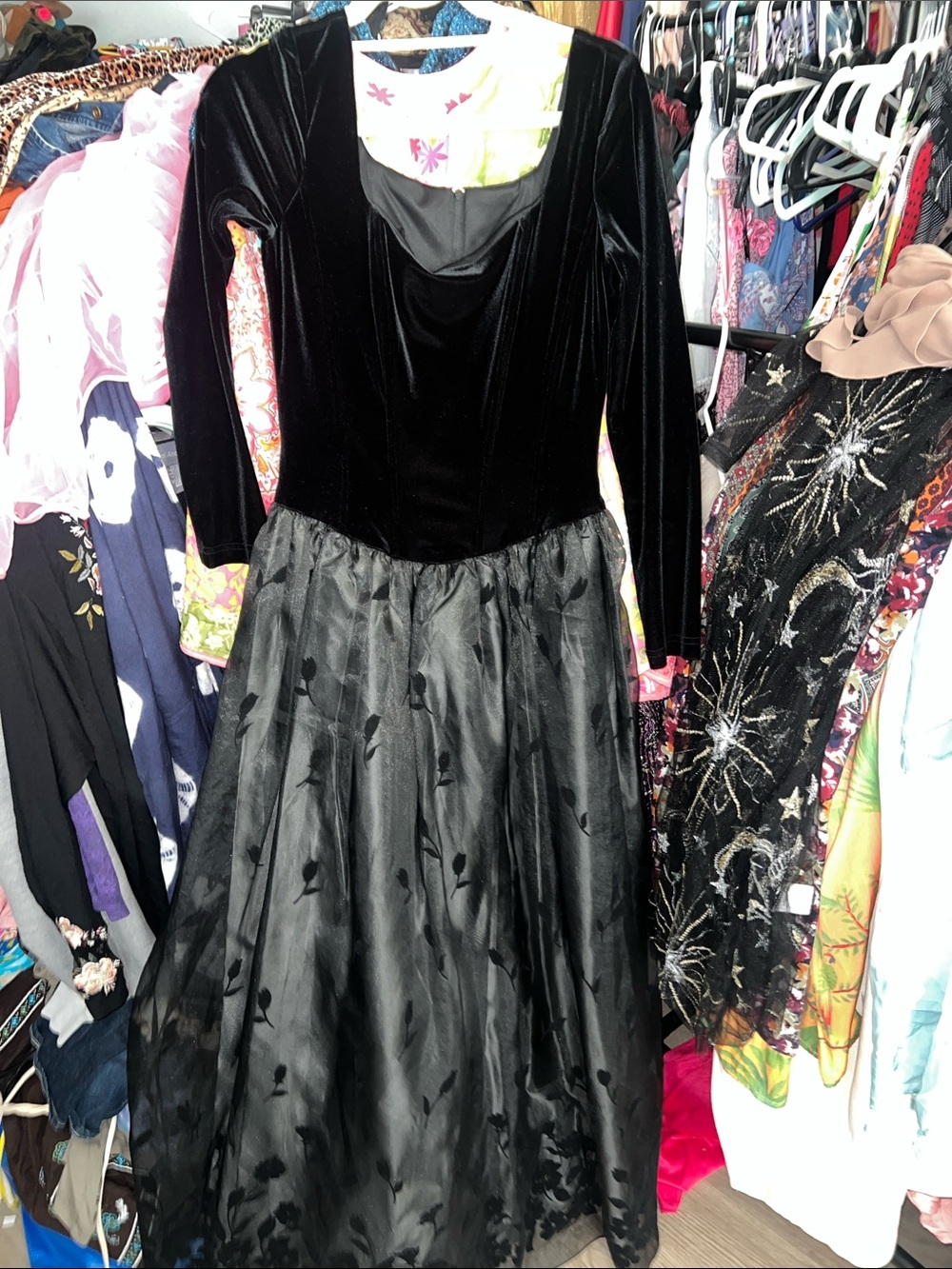 90s Scott McClintock goth Velvet Long Sleeve Fairycore Practical Magic maxi